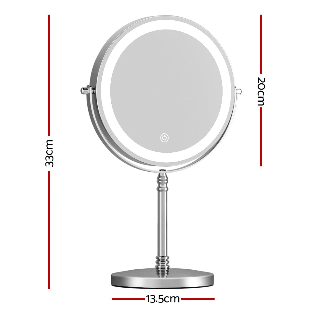Eden Nest 20X20cm Makeup Mirror 10X Magnifying Rotating LED