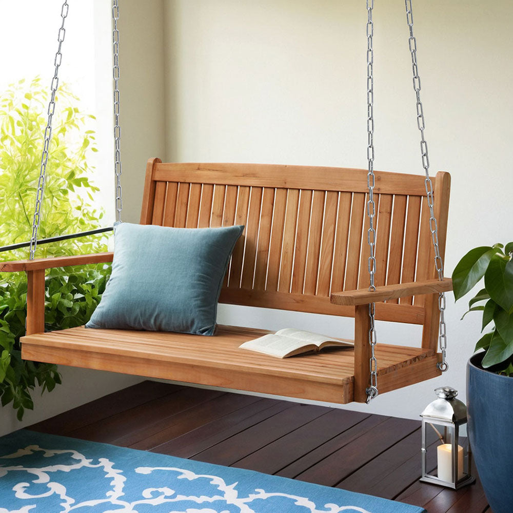 Eden Nest 2 Seater Wooden Porch Swing Chair With Chain