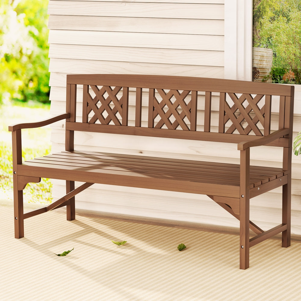 Eden Nest Garden Bench 3 Seat Wooden Patio Furniture Natural