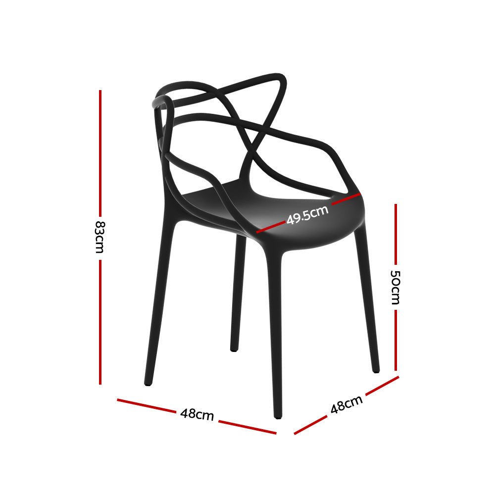 Eden Nest Four Piece Outdoor Dining Chairs PP Stackable Set