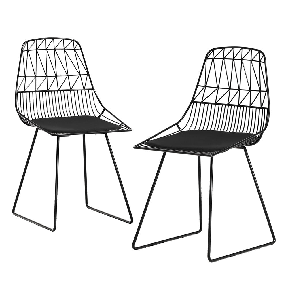 Eden Nest 2 Piece Outdoor Dining Chairs Steel Lounge Set