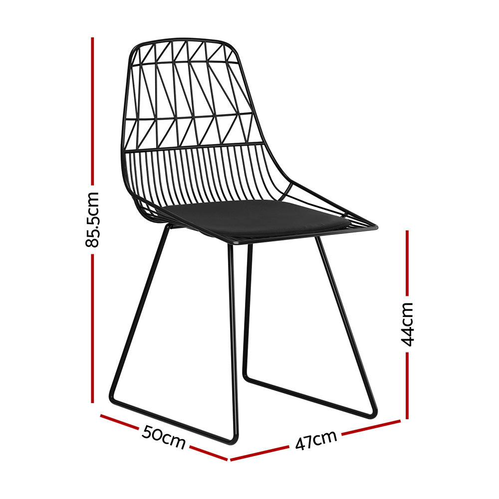 Eden Nest 2 Piece Outdoor Dining Chairs Steel Lounge Set