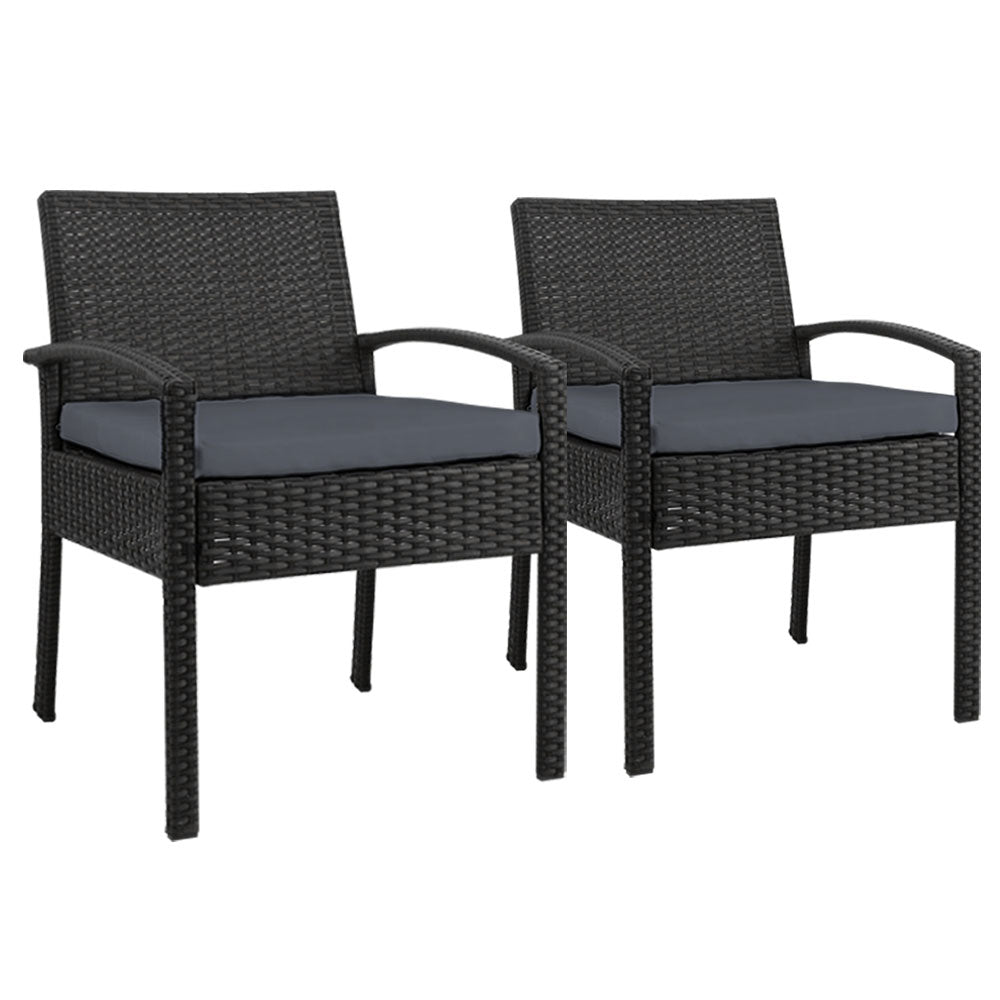 Eden Nest Two Piece Cushioned Dining Chairs Patio Set Felix