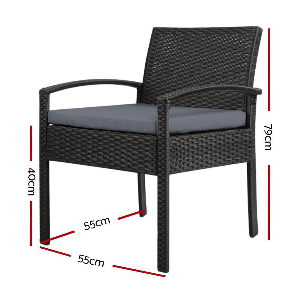 Eden Nest Two Piece Cushioned Dining Chairs Patio Set Felix