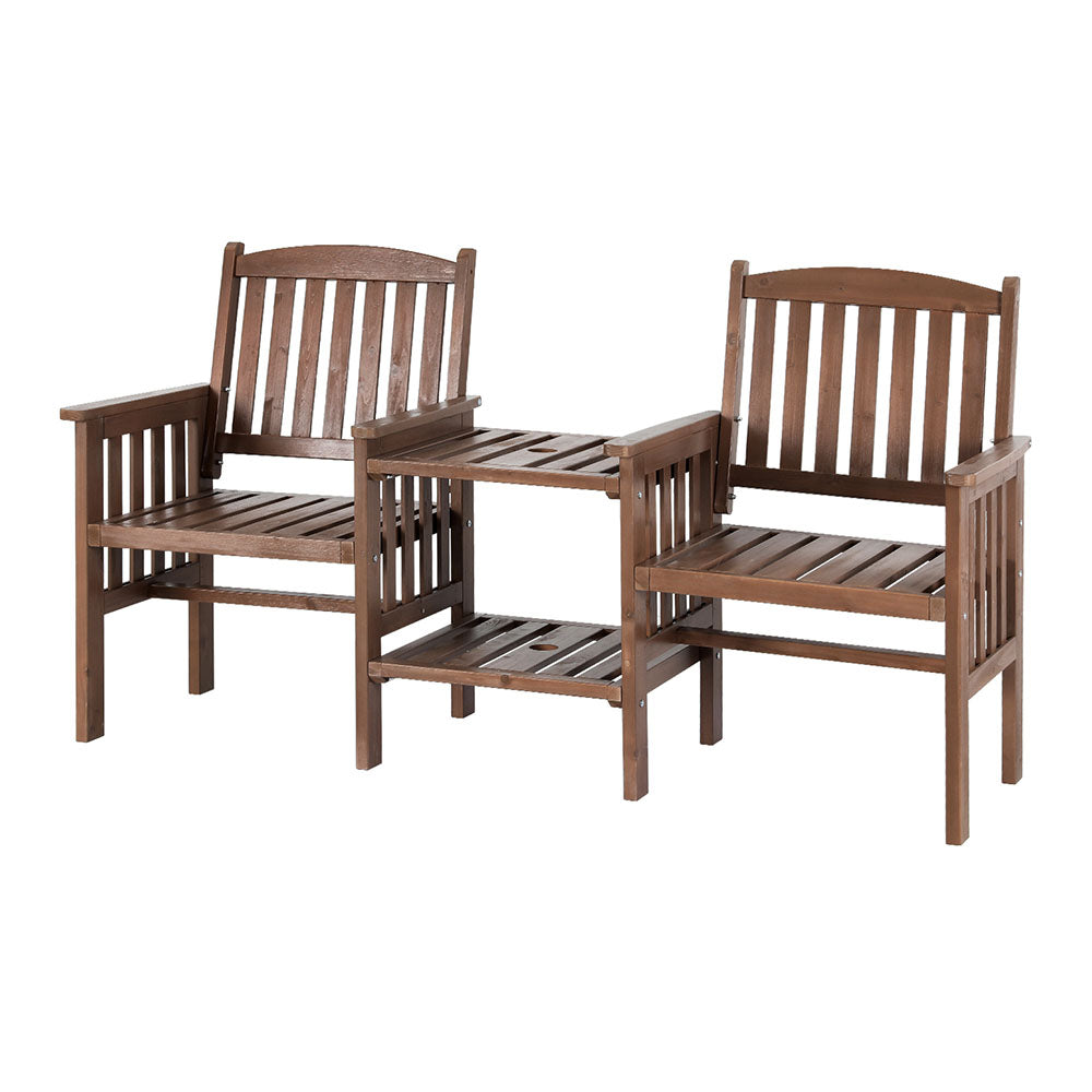 Eden Nest Outdoor 2 Seater Garden Wood Bench Loveseat Set