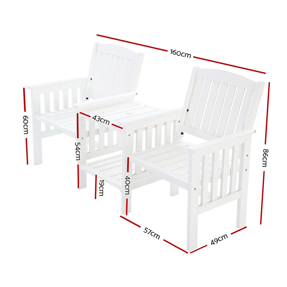Eden Nest Outdoor Garden Bench Loveseat White Table Chairs