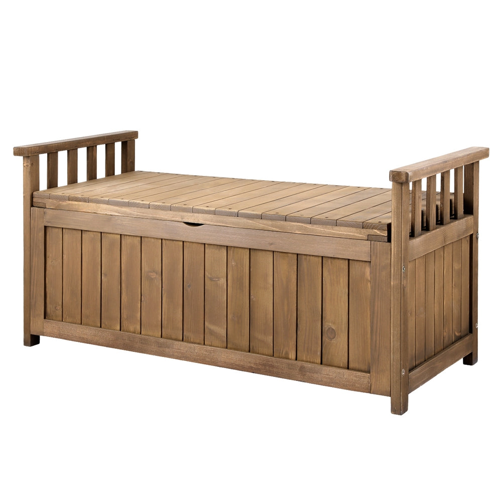 Eden Nest Outdoor Storage Bench Garden Furniture Brown