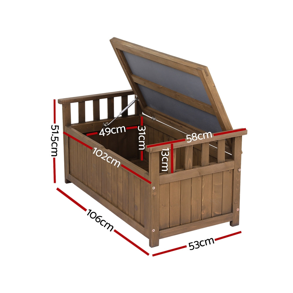 Eden Nest Outdoor Storage Bench Garden Furniture Brown