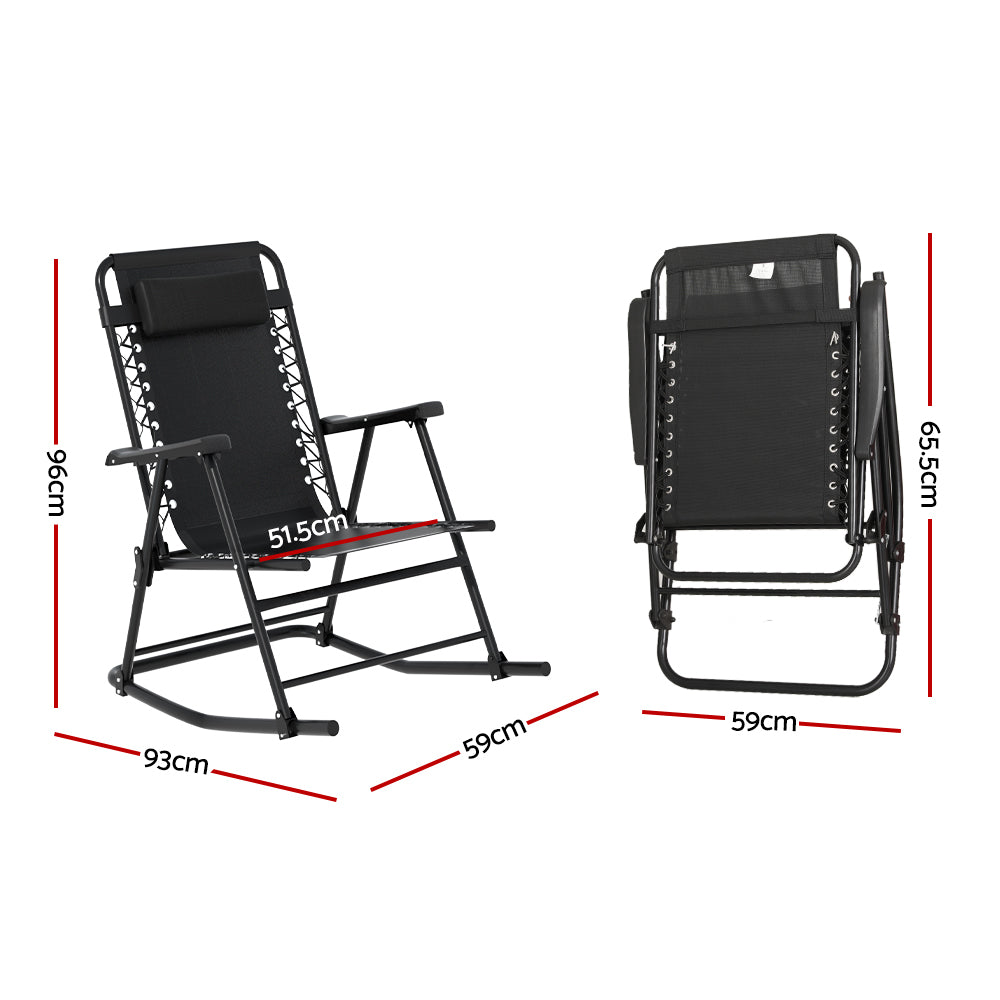 Eden Nest Outdoor Rocking Chair Folding Recliner for Patio