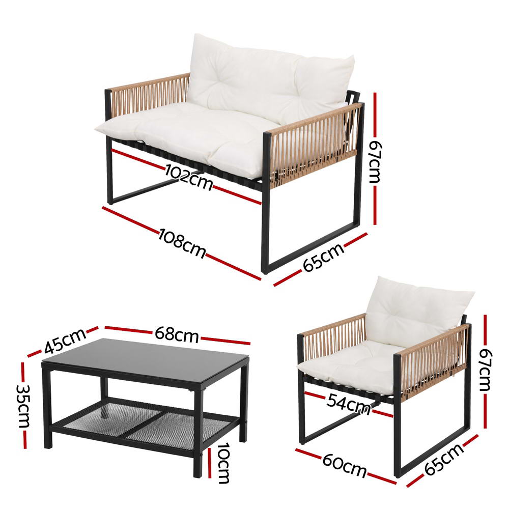 Eden Nest 4 Seater Outdoor Sofa Set Table Chairs Patio