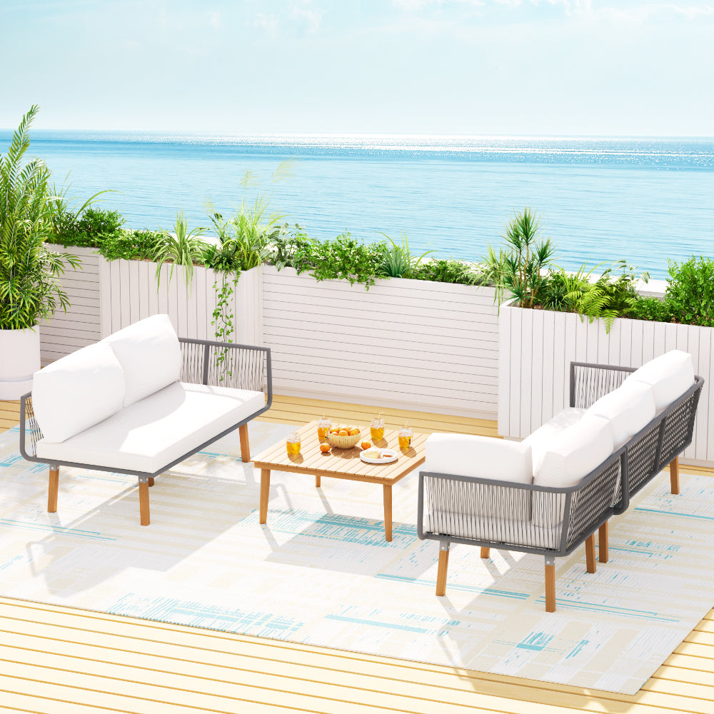 Eden Nest 5 Seater Outdoor Sofa Set With Corner Coffee Table