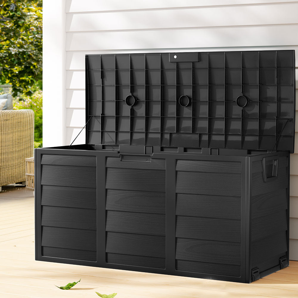 Eden Nest 290L Lockable Storage Box Garden Shed Black