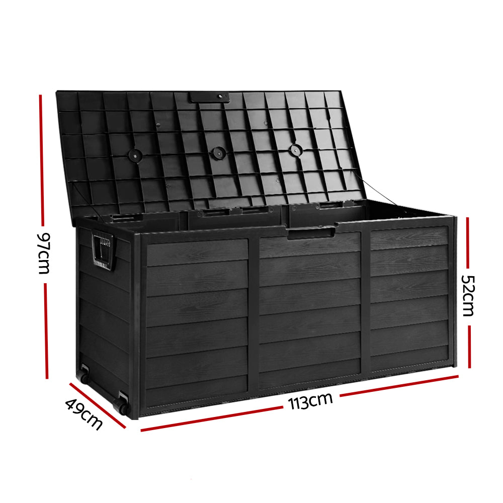 Eden Nest 290L Lockable Storage Box Garden Shed Black