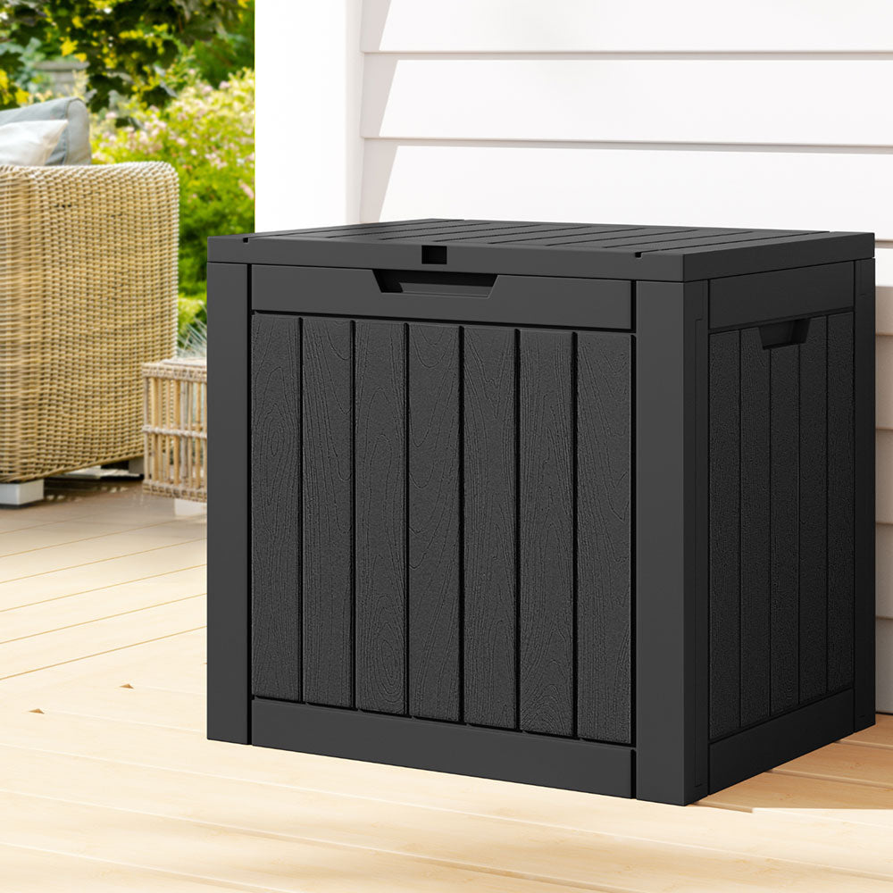 Eden Nest 118L Outdoor Storage Box Lockable Black Garden