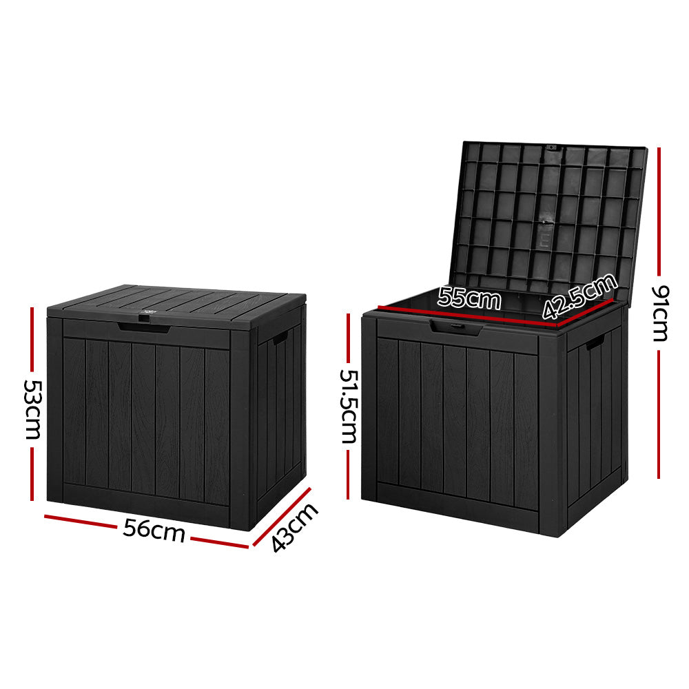 Eden Nest 118L Outdoor Storage Box Lockable Black Garden