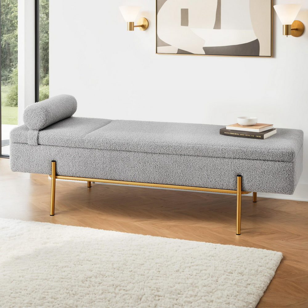 Eden Nest Storage Ottoman Bed 140cm Pillow Foot Stool