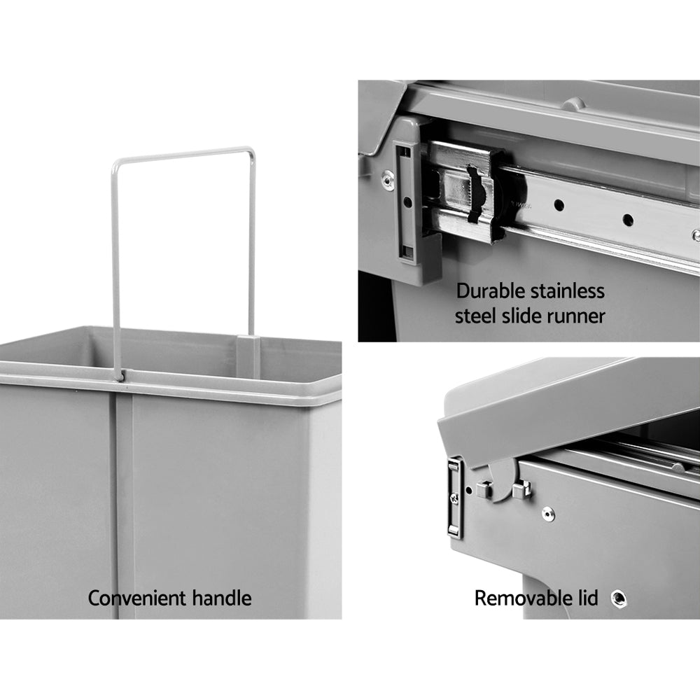 Eden Nest Pull-Out Kitchen Bin – Double 15L Compartments