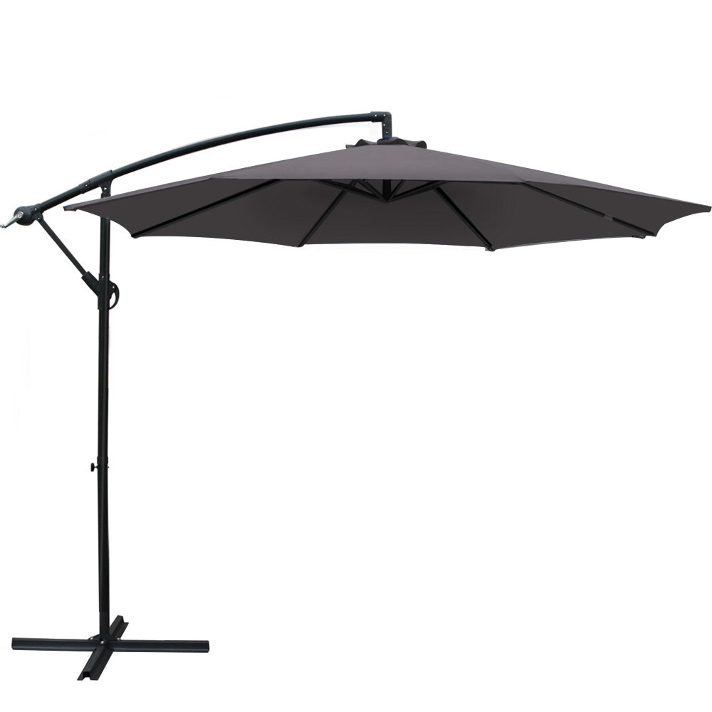 Eden Nest 3m Cantilever Outdoor Umbrella Charcoal Patio