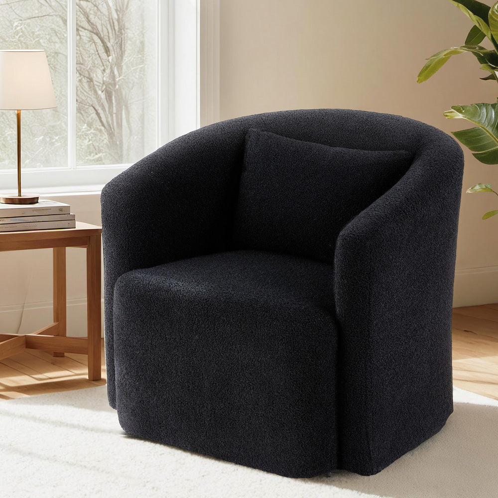 Eden Nest Swivel Armchair – Sherpa Fleece