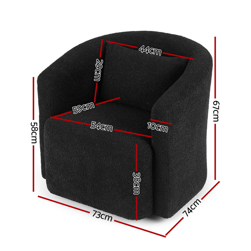 Eden Nest Swivel Armchair – Sherpa Fleece