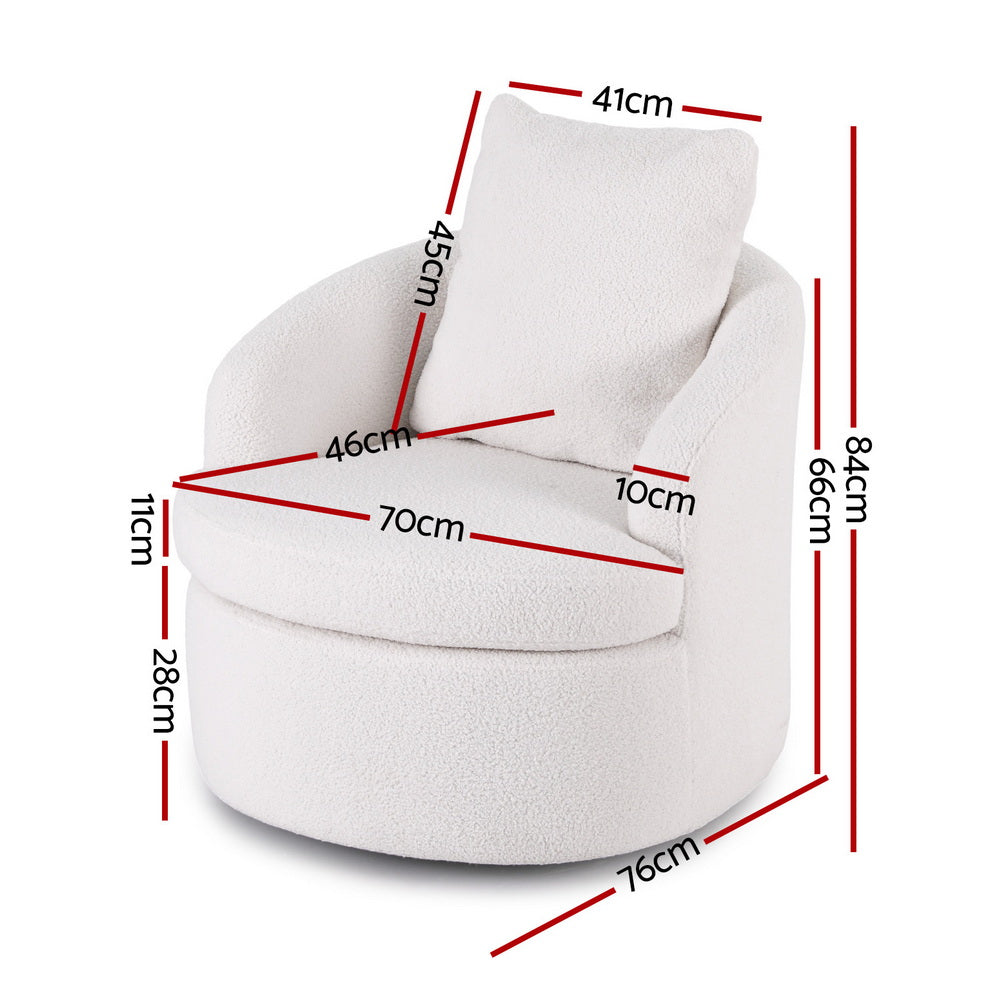 Eden Nest Swivel Armchair – Sherpa Fleece