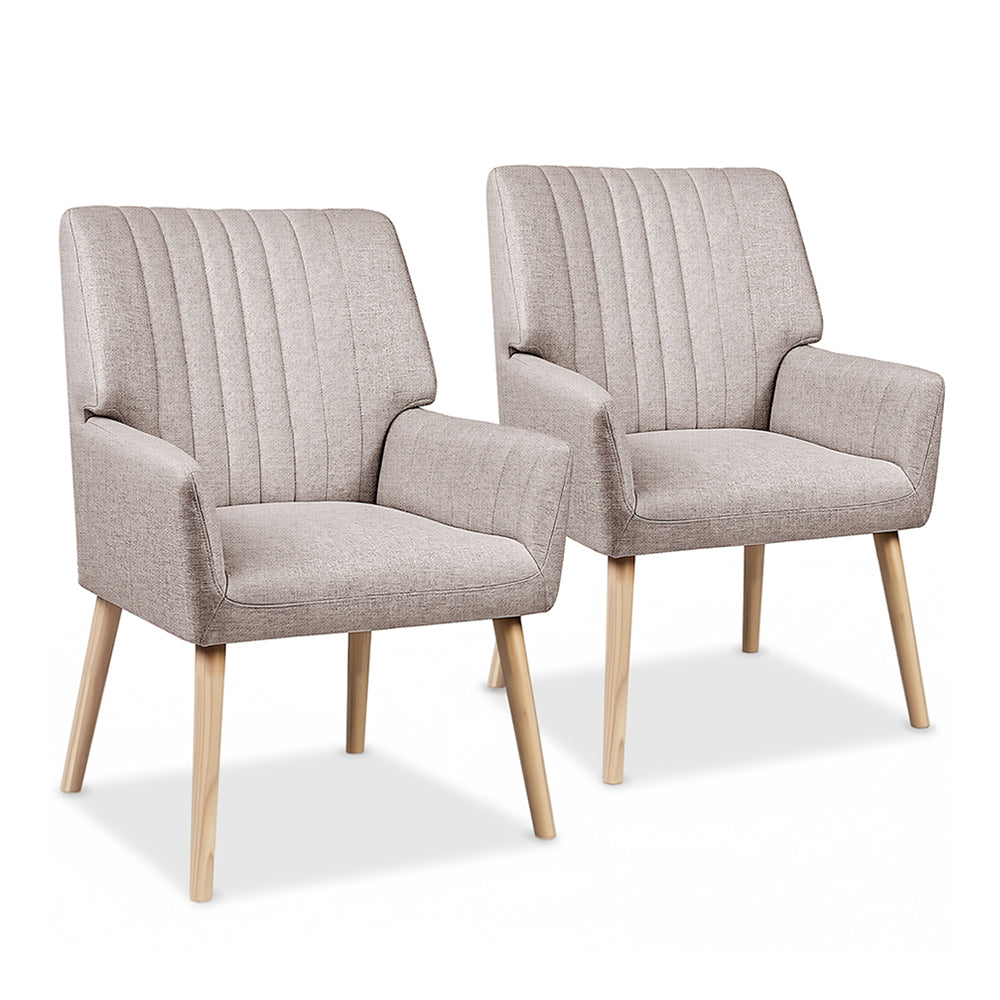 Eden Nest Sebastini Armchair Beige 2 Pcs