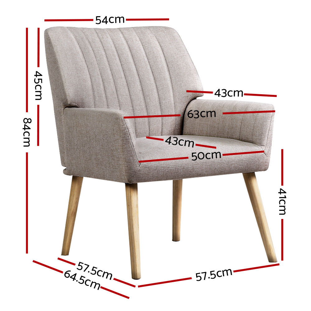 Eden Nest Sebastini Armchair Beige 2 Pcs