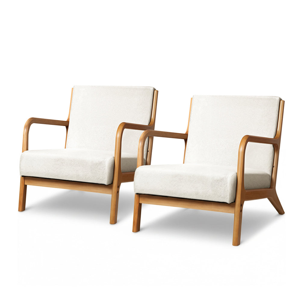 Eden Nest Olive Armchair Beige 2 Pcs