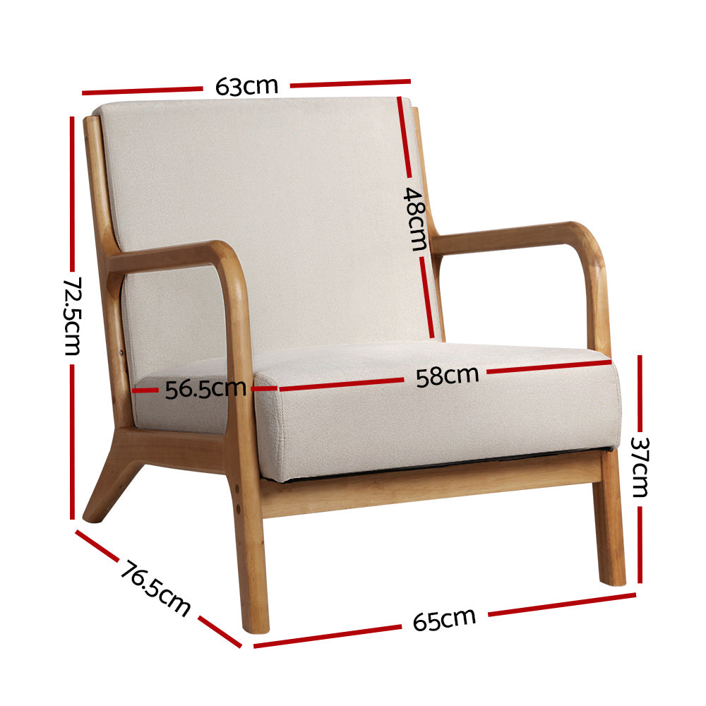 Eden Nest Olive Armchair Beige 2 Pcs