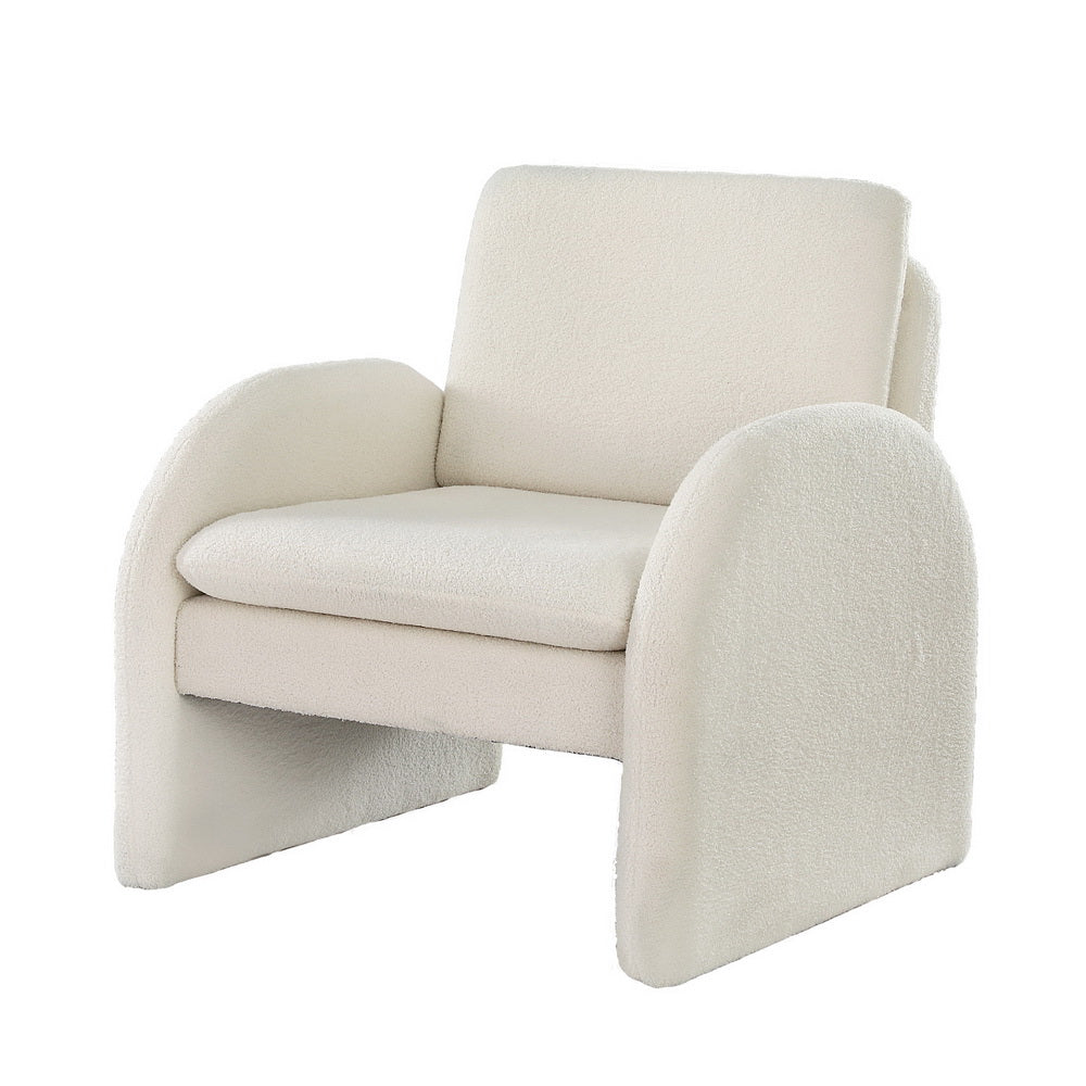 Eden Nest Boucle Accent Armchair White