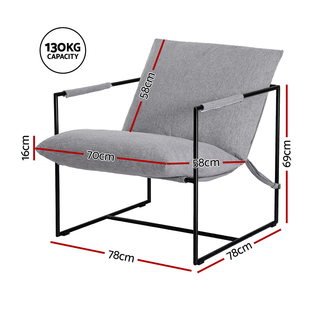 Eden Nest Accent Sling Armchair Grey