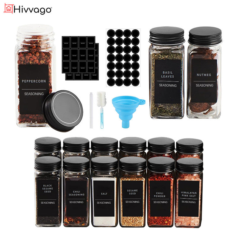 Eden Nest 12-Pack 120ml Glass Spice Jars with Airtight Lids