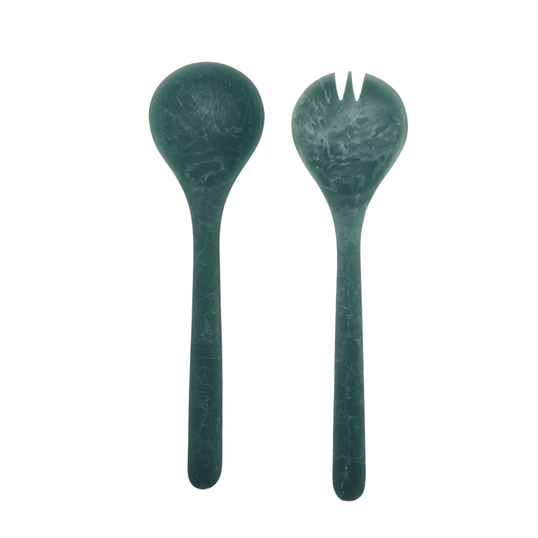 Eden Nest Blue Resin Salad Server Set