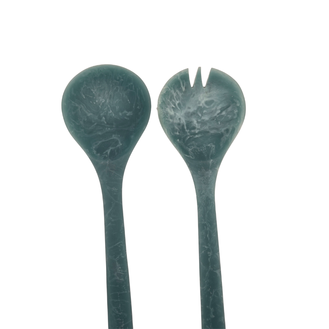 Eden Nest Blue Resin Salad Server Set