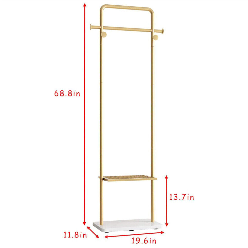 Eden Nest Gold Metal Coat Rack Granite Base Hall Tree
