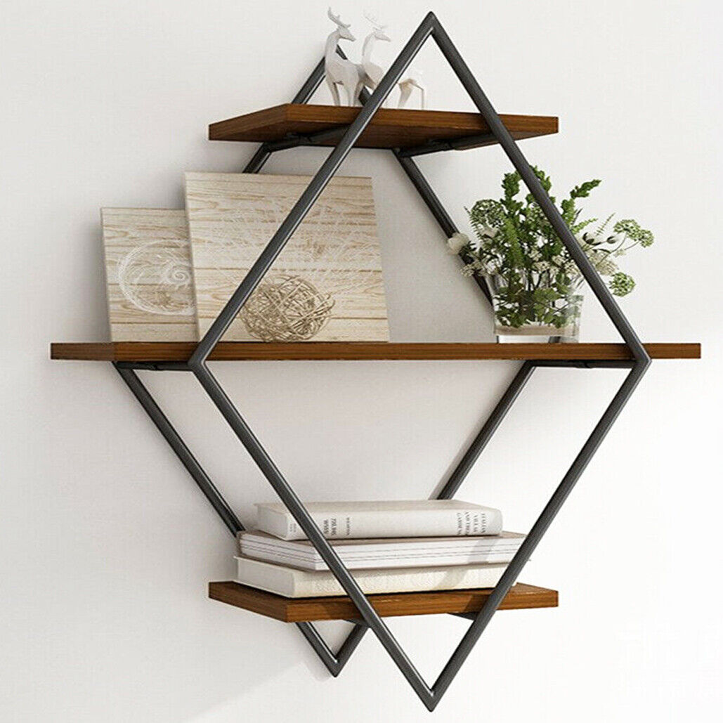 Eden Nest Three Tier Rustic Floating Wood Wall Shelves