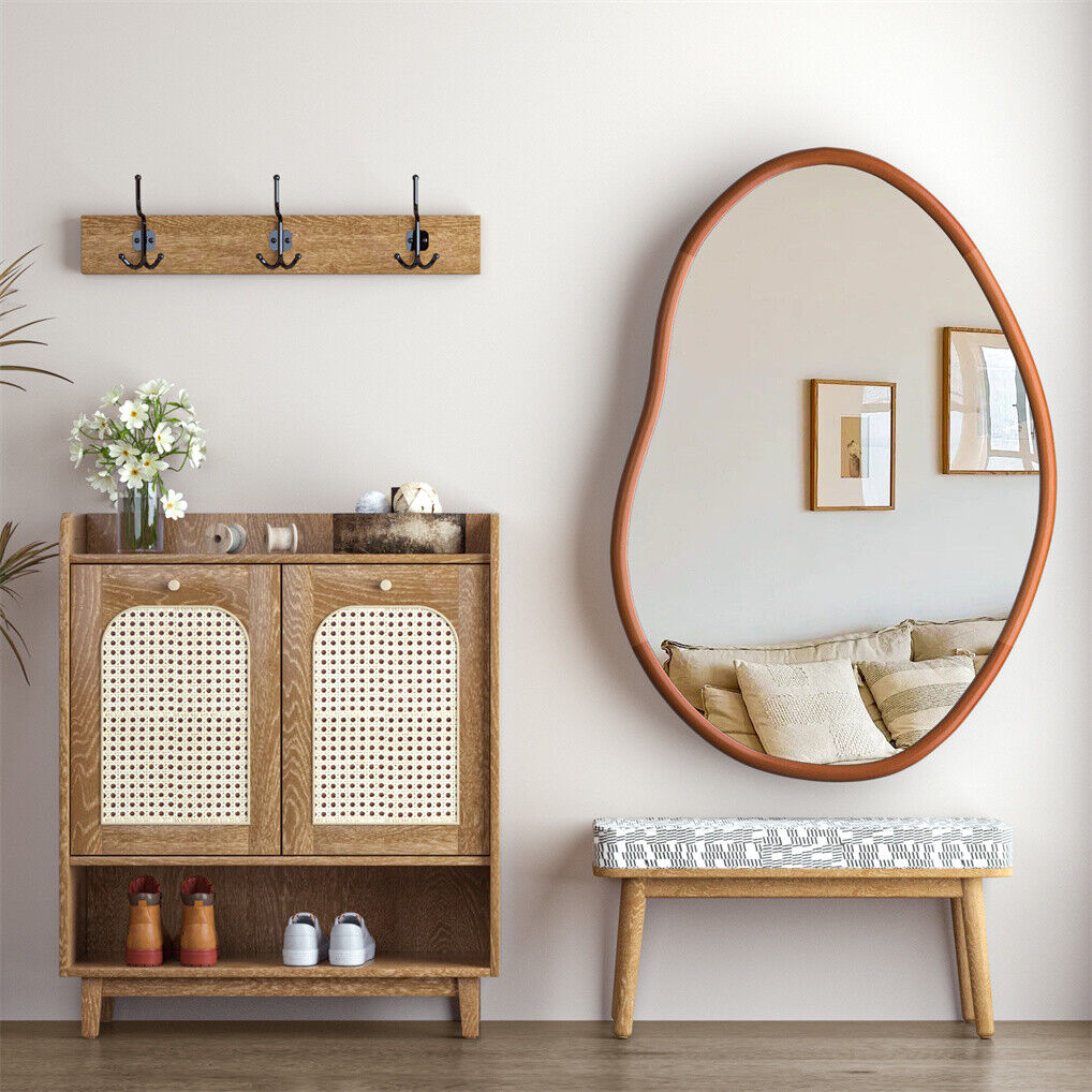 Elegant Compact Art Deco Asymmetrical Wall Mirror 56x82cm