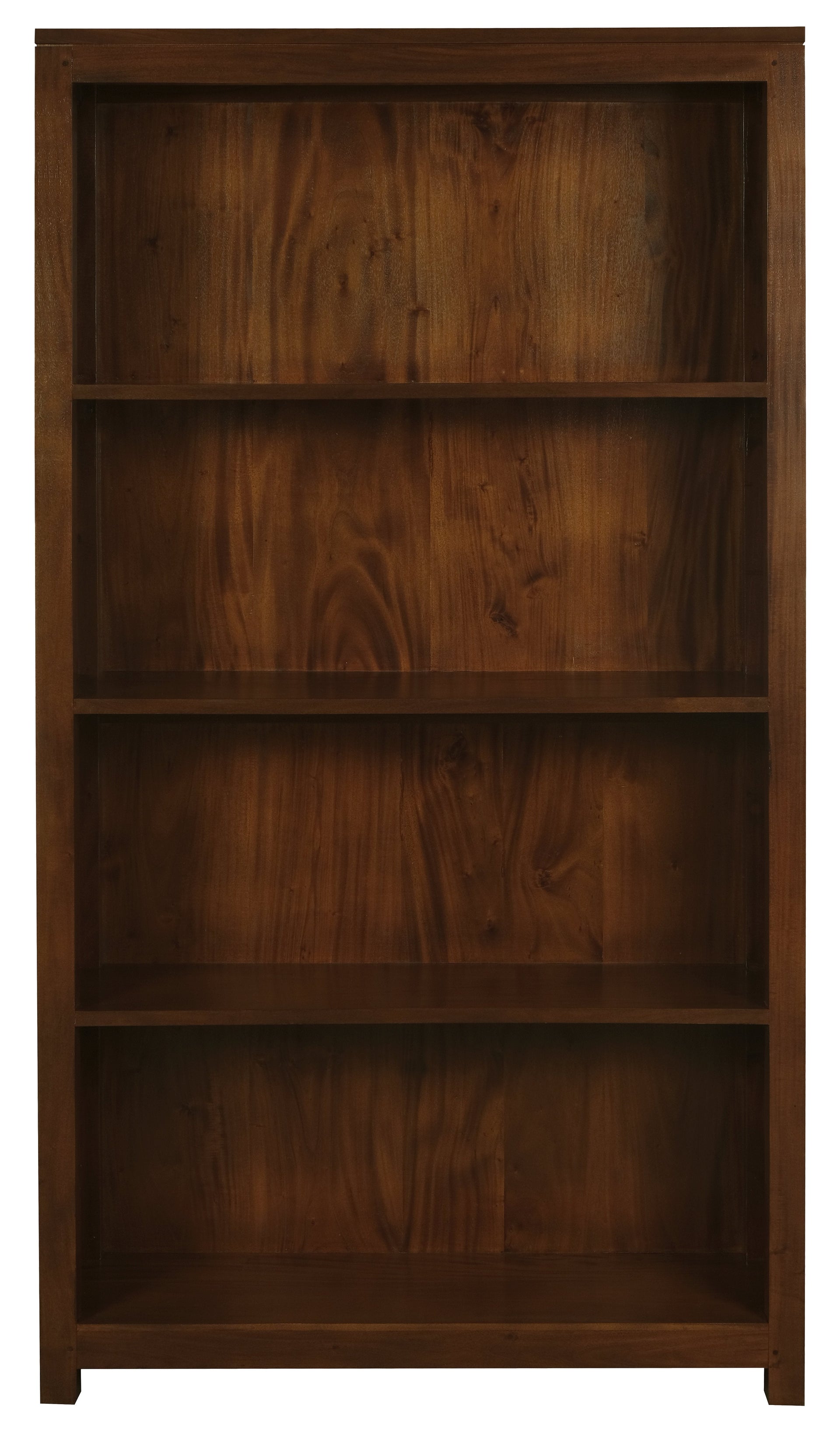 Eden Nest Wide Bookcase In Solid Mahogany Home Office