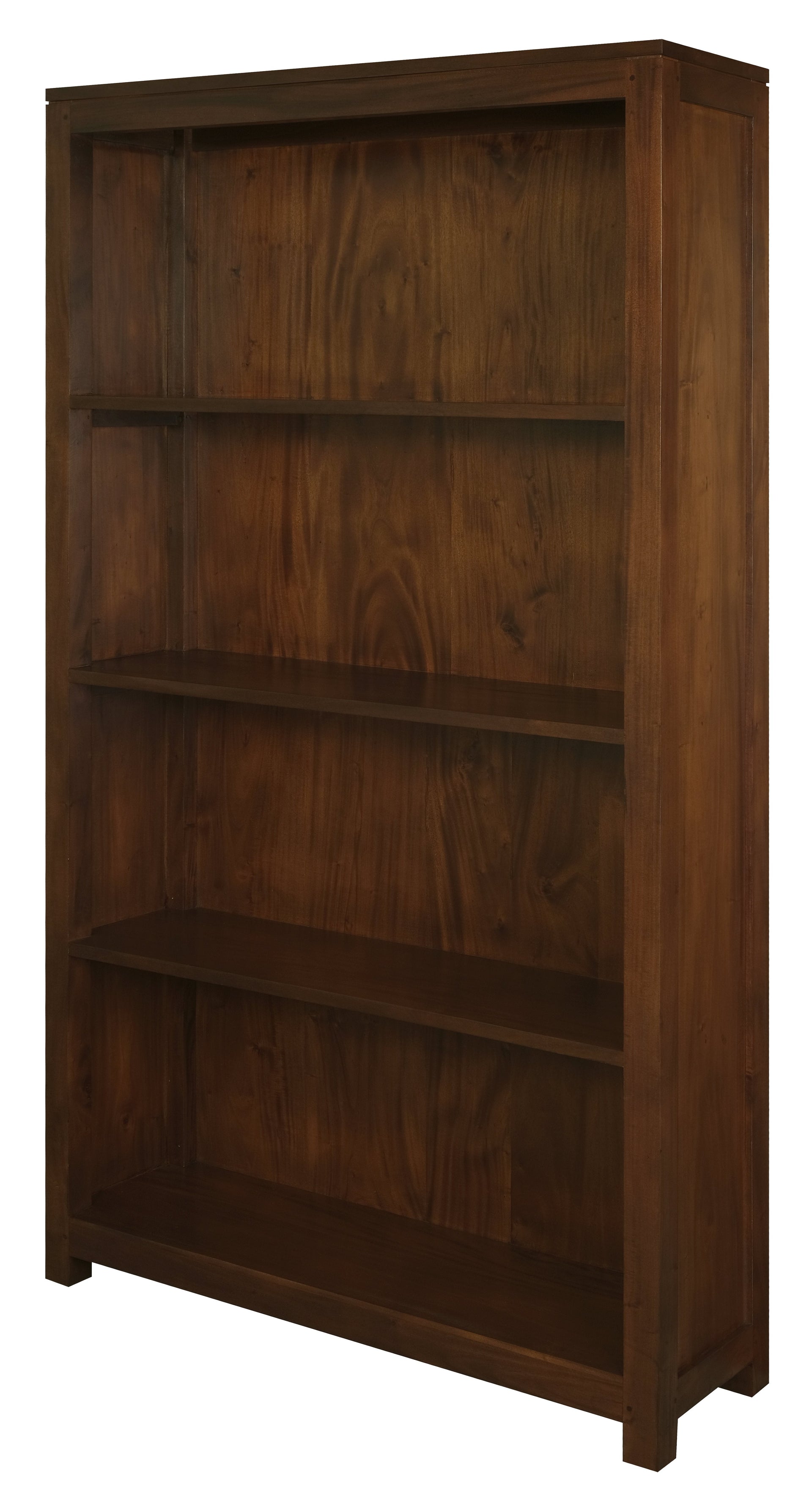 Eden Nest Wide Bookcase In Solid Mahogany Home Office