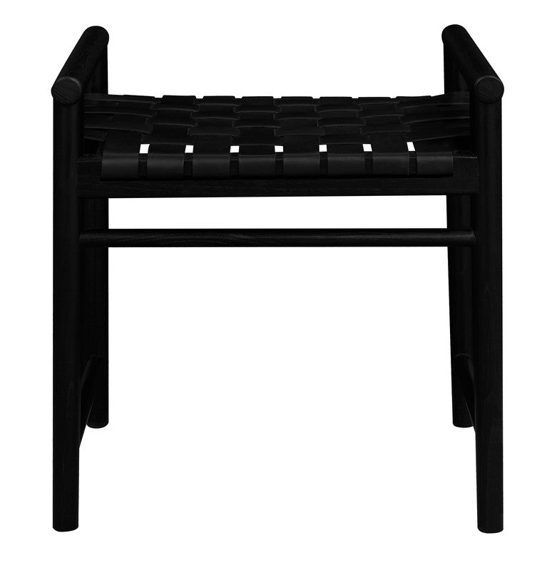 Eden Nest Single Seater Bench With Genuine Leather Black