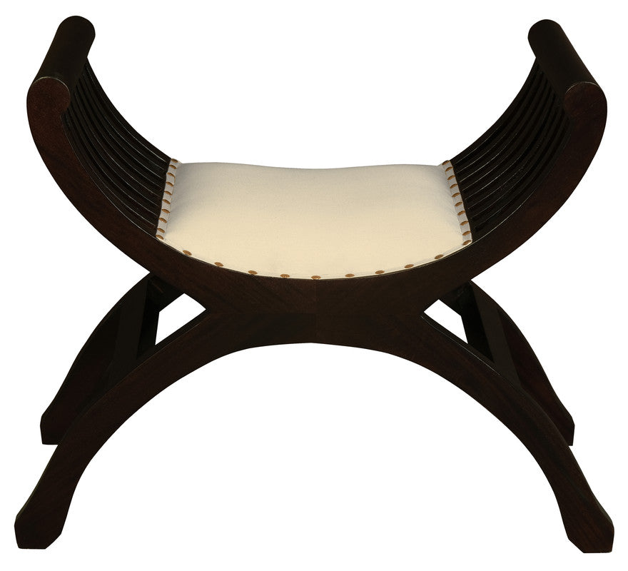 Eden Nest Single Seater Upholstered Stool In Chocolate