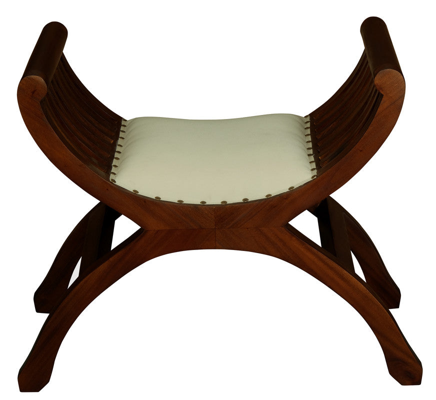 Eden Nest Mahogany Single Seater Upholstered Stool
