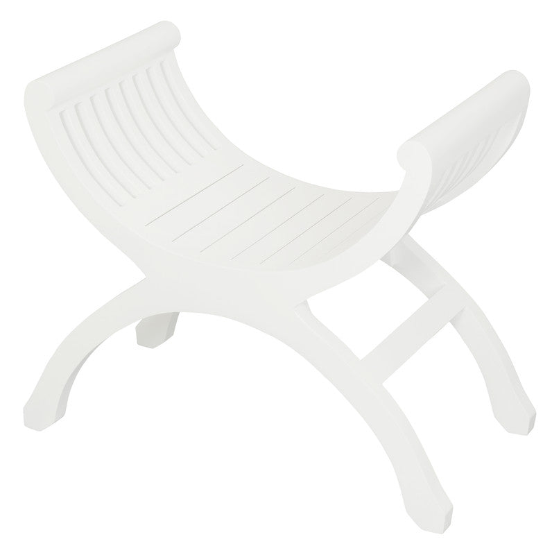 Eden Nest Solid Mahogany Single Seater Stool White