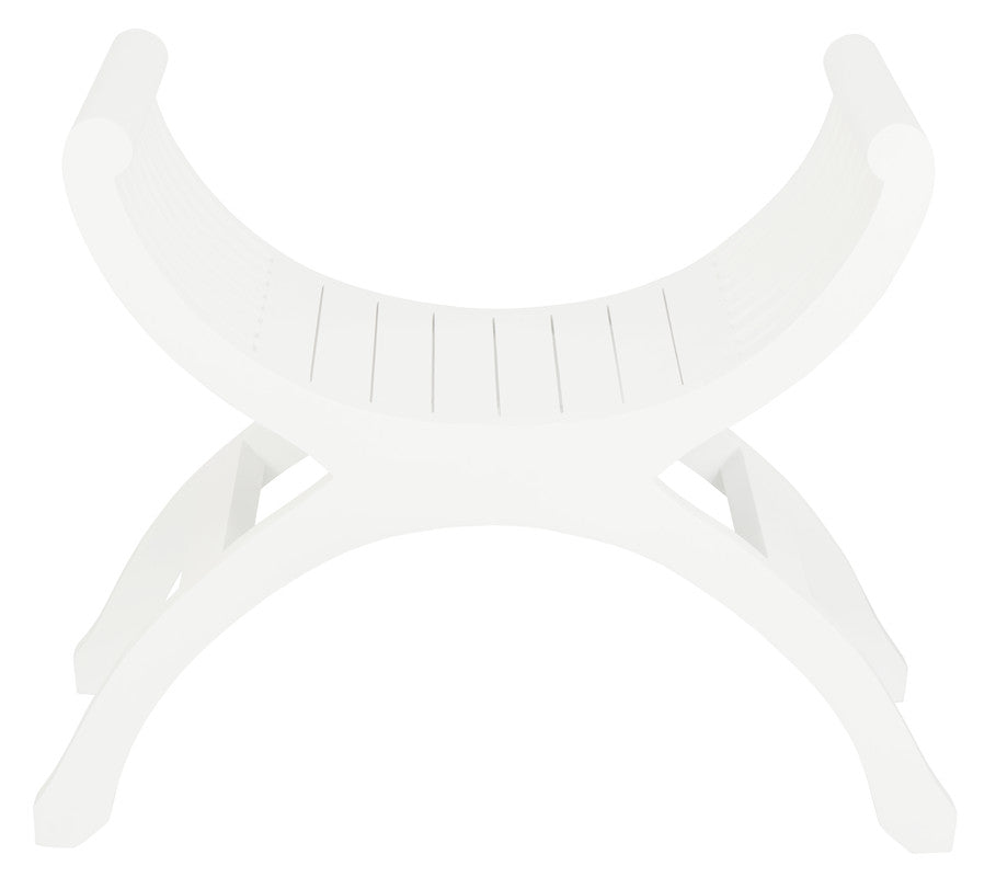 Eden Nest Solid Mahogany Single Seater Stool White