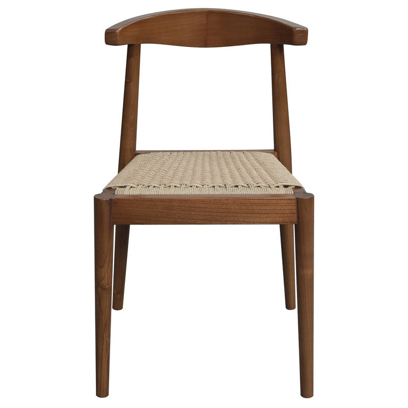 Eden Nest Solid Oak Dining Chair With Loom Almond Finish