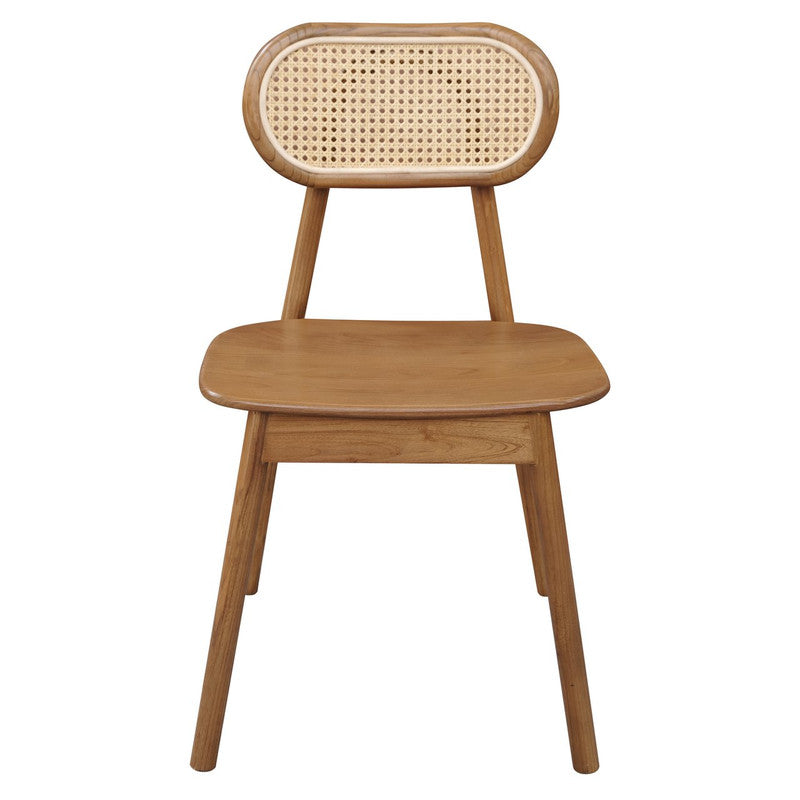 Eden Nest Rattan Dining Chair Almond Handwoven Backrest