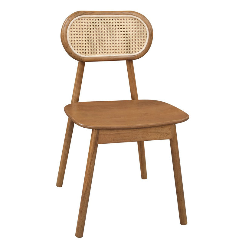 Eden Nest Rattan Dining Chair Almond Handwoven Backrest