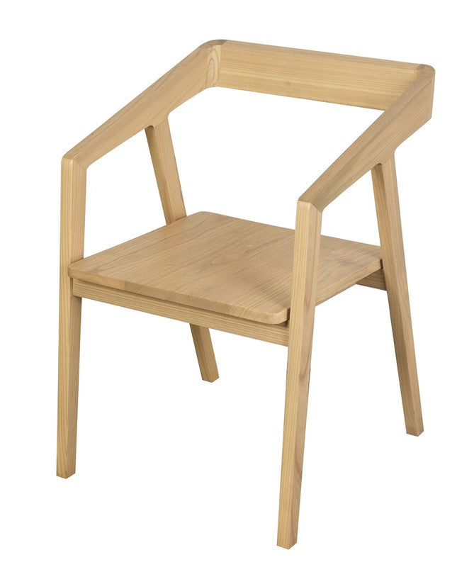 Eden Nest Solid Oak Arm Chair Set of Two Natural Finish