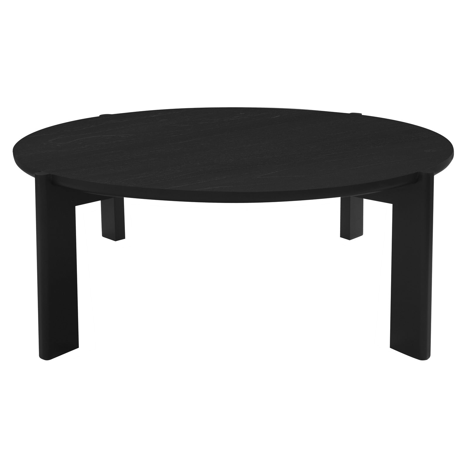 Eden Nest Adelle Round Coffee Table Solid Mindi Wood Black