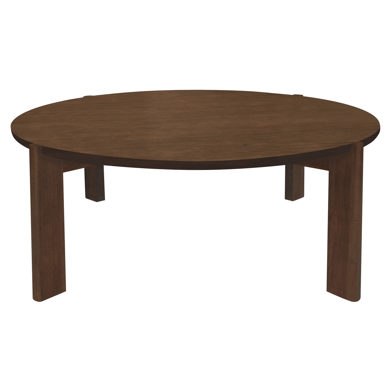 Eden Nest Adelle Round Walnut Coffee Table Solid Mindi Wood